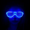 Mavi Led Işıklı Parti Gözlüğü - Neon Glow Şerit Gözlük 3 Modlu