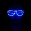 Mavi Led Işıklı Parti Gözlüğü - Şerit Gözlük 3 Modlu