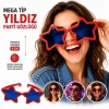 Mega Tip Yıldız Parti Gözlüğü Kırmızı Renk