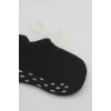 Nessiworld Bistyle 2Li Sneakers Kaymaz Basic Penye Çorap BS20103 Siyah Ekru