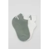 Nessiworld Bistyle 2Li Sneakers Smile Penye Çorap BS20106 Nil Ekru