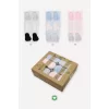 Nessiworld Bistyle 6Lı Silikonlu Babet Penye Çorap BS30101B Pembe Ekru Gri