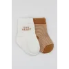Nessiworld Bistyle Big Heart Penye Soket Çorap 2Li BS10117 Hardal