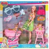 Nessiworld Cindy Doll Pusetli ve Mama Sandalyeli Bebek 02456