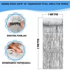 Nessiworld Gümüş Renk Ekstra Metalize Parlak Saçaklı Arka Fon Perde İthal A Kalite 1x2 Metre