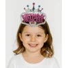 NessiWorld GümüşRenkTaçÜzeriPembeBirthdayPrensesYazılıÇocukPartiTacı11X12cm