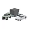 Nessiworld Hot Wheels Premium Team Transport 18 Toyota 4Runner &  Toyota Supra w/Open Trailer HRV37