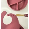 Nessiworld OiOi Blw II Silikon Beslenme Seti 3Lü (Tabaklı) Velvet Rose