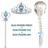 Nessiworld Örgülü Karlar Ülkesi Frozen Elsa Peruğu Tacı ve Sopası Çocuk Boy
