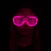 Nessiworld Pembe Led Işıklı Parti Gözlüğü - Neon Glow Şerit Gözlük 3 Modlu