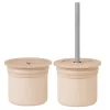 Nessiworld    Pipetli Silikon Bardak Seti Bubble Beige / Powder Grey