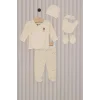 Nessiworld U.S.Polo Kız Bebek 5Li Zıbın Seti USB2107 Krem