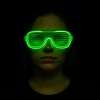 Nessiworld Yeşil LED Işıklı Parti Gözlüğü – Neon Glow Şerit Gözlük 3 Modlu