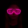 Pembe Led Işıklı Parti Gözlüğü - Neon Glow Şerit Gözlük 3 Modlu