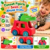 Timsah Figürlü Sesli Ahşap Araba