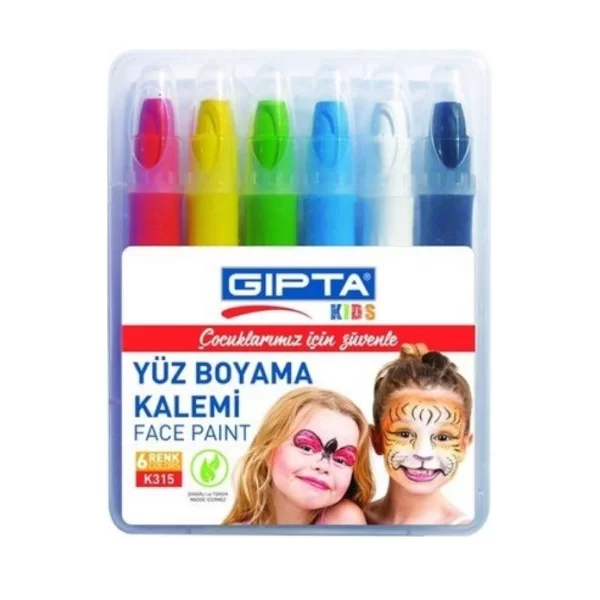 Gıpta Çevirmeli Yüz Boyama Kalemi 6 Renk