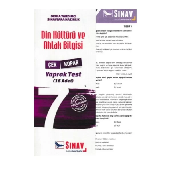 7.Sınıf Din Kültürü ve Ahlak Bilgisi Yaprak Test Sınav Dergisi Yayınları