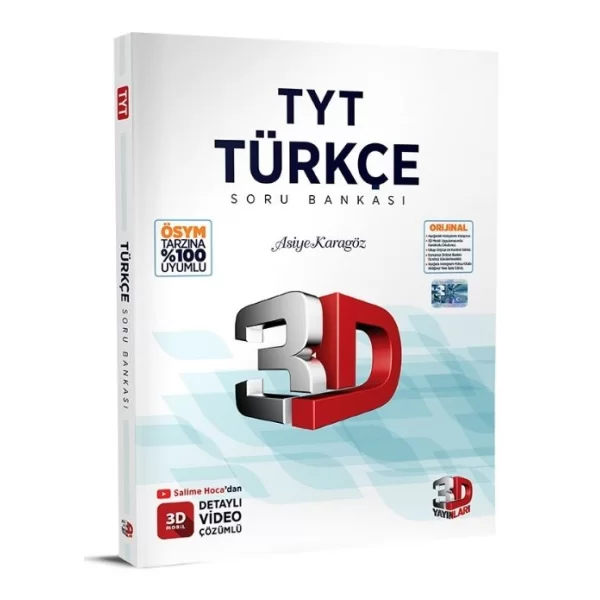 2024 TYT 3D Türkçe Tamamı Video Çözümlü Soru Bankası 3D Yayınları