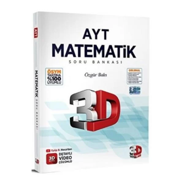 2025 AYT 3D Matematik Tamamı Video Çözümlü Soru Bankası 3D Yayınları