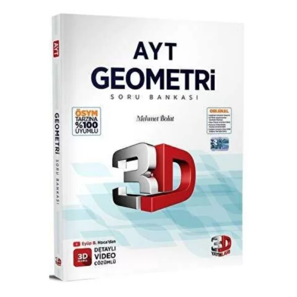 2025 AYT 3D Geometri Tamamı Video Çözümlü Soru Bankası 3D Yayınları