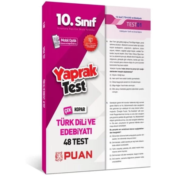 10. Sınıf Türk Dili ve Edebiyatı Yaprak Test Puan Yayınları