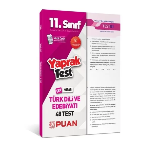 11. Sınıf Türk Dili ve Edebiyatı Yaprak Test Puan Yayınları