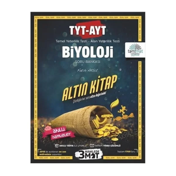 TYT AYT Biyoloji Altın Kitap Tamamı Video Çözümlü Soru Bankası Tammat Yayıncılık