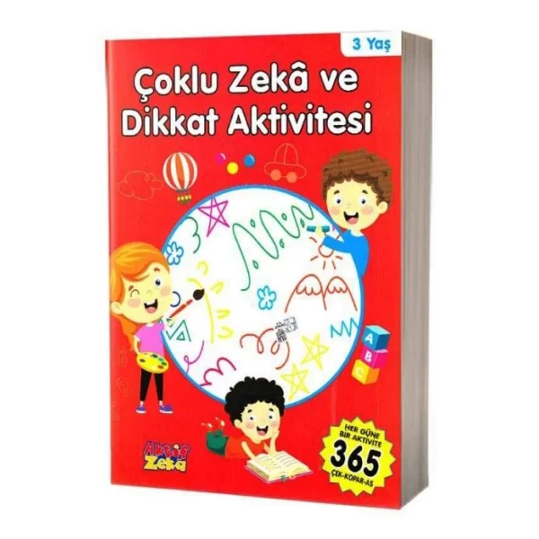 3 Yaş Çoklu Zeka ve Dikkat Aktivitesi - Kırmızı Kitap Aktif Zeka Yayınları