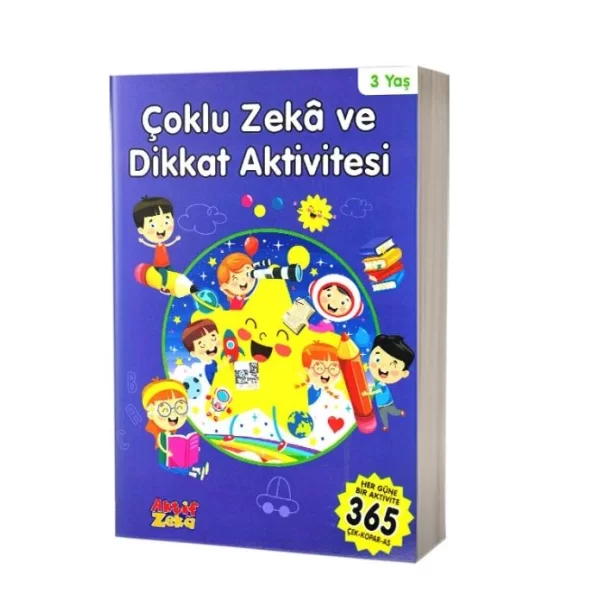 3 Yaş Çoklu Zeka ve Dikkat Aktivitesi - Mavi Kitap Aktif Zeka Yayınları