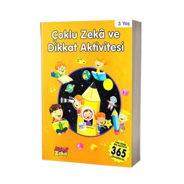 3 Yaş Çoklu Zeka ve Dikkat Aktivitesi - Turuncu Kitap Aktif Zeka Yayınları