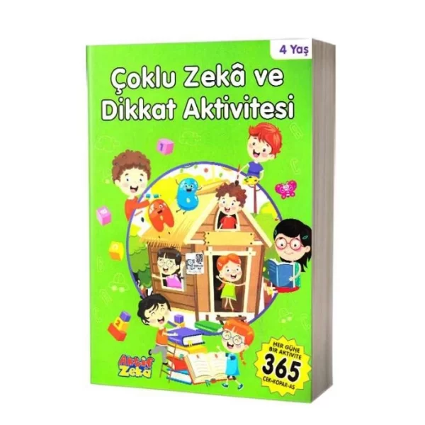 4 Yaş Çoklu Zeka ve Dikkat Aktivitesi - Yeşil Kitap Aktif Zeka Yayınları