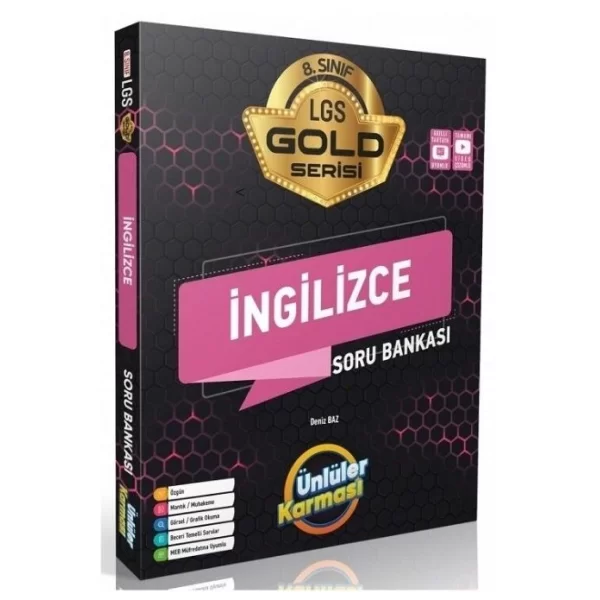 8. Sınıf LGS İngilizce Gold Serisi Soru Bankası Ünlüler Karması