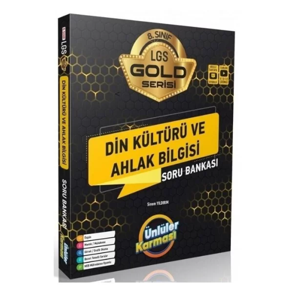 8. Sınıf LGS Din Kültürü ve Ahlak Bilgisi Ünlüler Karması Gold Soru Bankası Ünlüler Yayınları