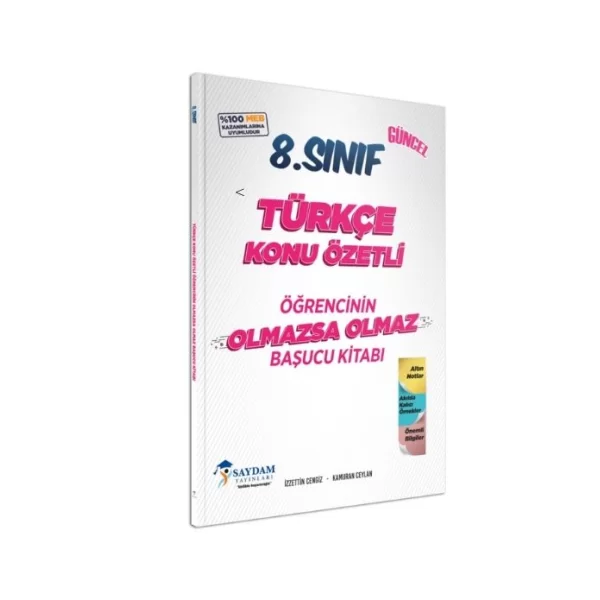 Saydam Yayınları 8. Sınıf Türkçe Konu Özetli Olmazsa Olmaz Başucu Kitabı