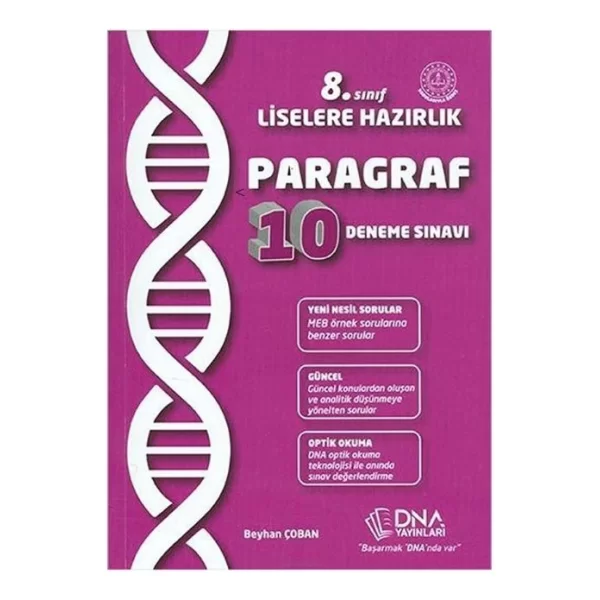 8.Sınıf Liselere Hazırlık Paragraf 10 Deneme Sınavı DNA Yayınları