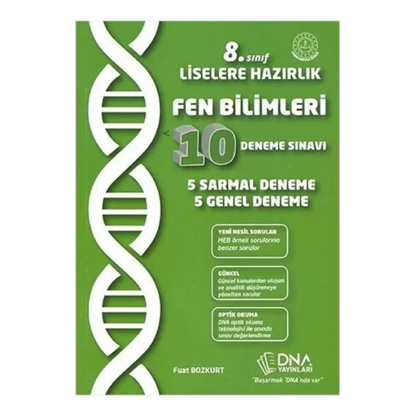 8.Sınıf Liselere Hazırlık Fen Bilimleri 10 Deneme Sınavı DNA Yayınları