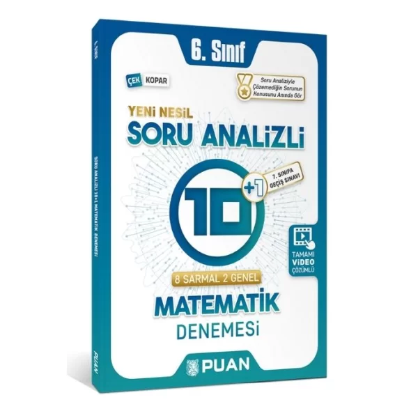 6. Sınıf Matematik Soru Analizli 10+1 Deneme Puan Yayınları