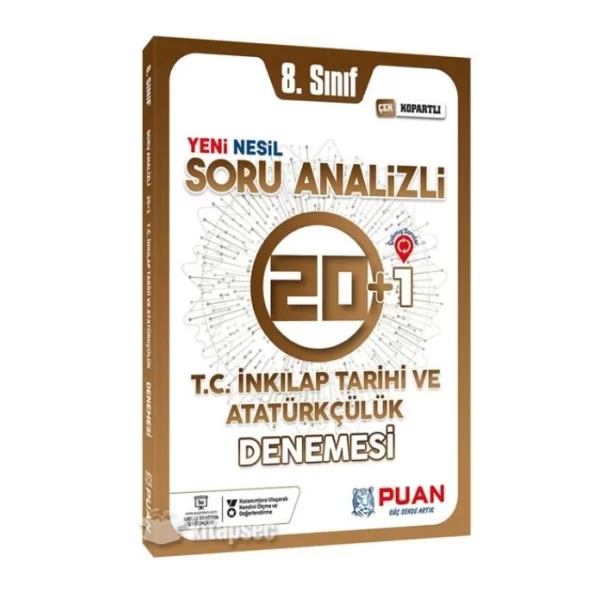 8. Sınıf LGS T.C. İnkılap Tarihi ve Atatürkçülük Soru Analizli 20+1 Deneme Puan Yayınları