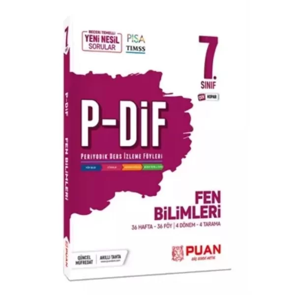 7. Sınıf Fen Bilimleri PDİF Konu Anlatım Föyleri Puan Yayınları