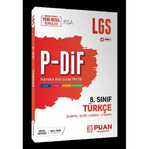 8. Sınıf LGS Türkçe PDİF Çek Kopar Konu Anlatım Föyleri Puan Yayınları