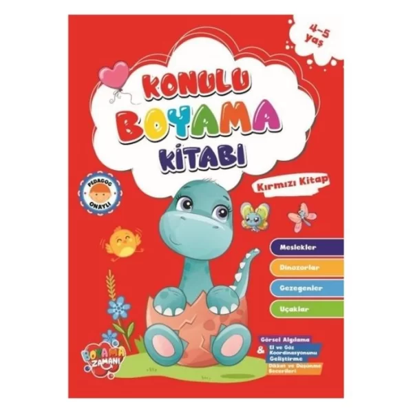 BOYAMA ZAMANI KONULU BOYAMA KIRMIZI KİTAP 4+5 YAŞ