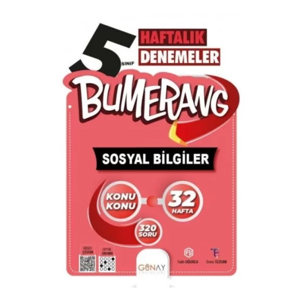 Günay Yayınları 5. Sınıf Bumerang 32 Haftalık Sosyal Bilgiler Denemeleri