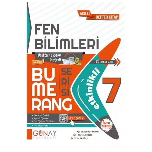 Günay Yayınları 7. Sınıf Fen Bilimleri Bumerang Serisi Etkinlikli Akıllı Defter