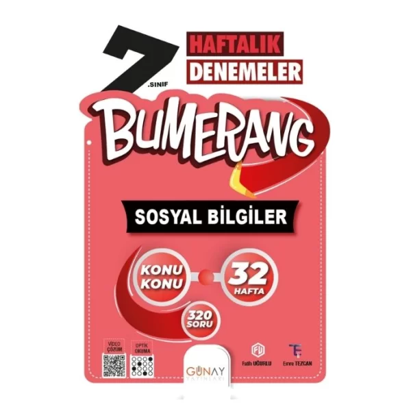 Günay Yayınları 7. Sınıf Bumerang 32 Haftalık Sosyal Bilgiler Denemeleri