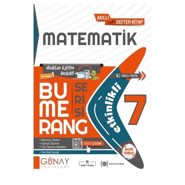 7. Sınıf Matematik Etkinlikli Bumerang Serisi Günay Yayınları