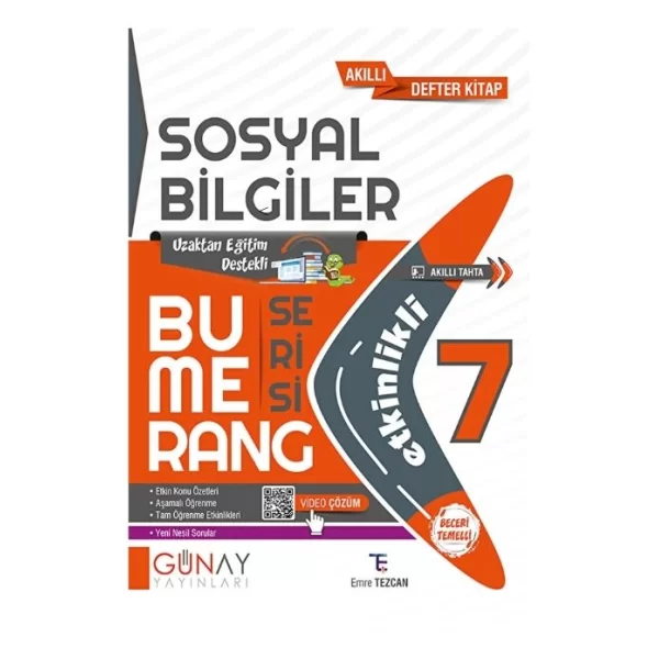 7. Sınıf Sosyal Bilgiler Etkinlikli Bumerang Serisi Günay Yayınları