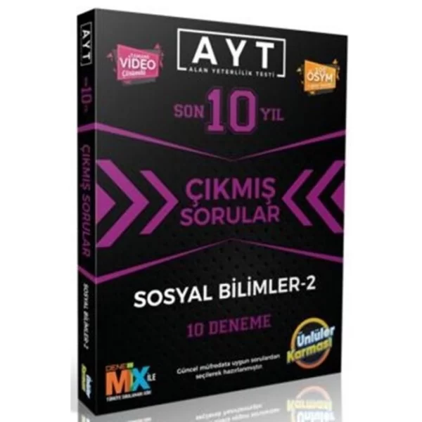 AYT Sosyal Bilimler-2 Çıkmış Sorular Tıpkı Basım 10 Deneme Ünlüler Karması