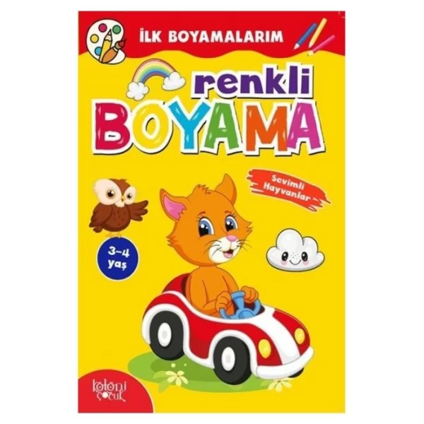 BOYAMA ZAMANI RENKLİ BOYAMA KİTABI SEVİMLİ HAYVANLAR