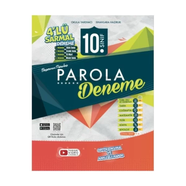 10.Sınıf Sarmal 4`Lü Parola Deneme Evrensel İletişim Yayınları