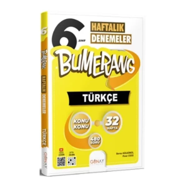 Günay Yayınları 6. Sınıf Bumerang 32 Haftalık Türkçe Denemeleri